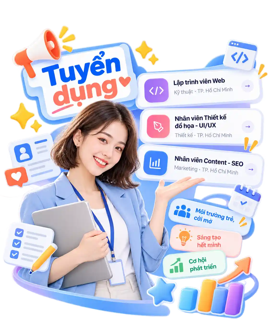 Tuyển dụng Thiết Kế Web DC: Web Developer, UI/UX Designer, Content / SEO