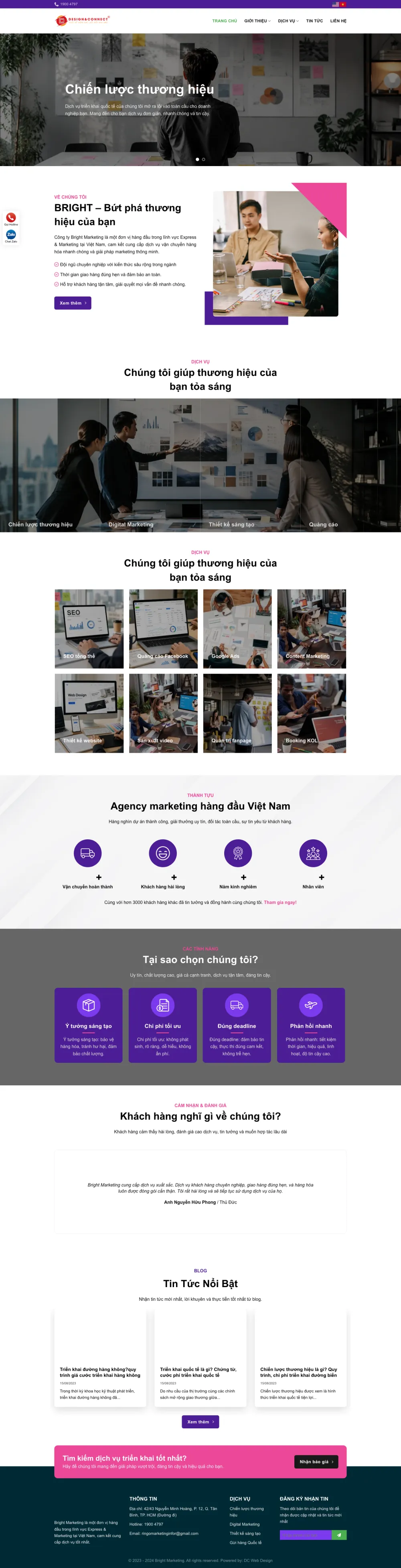 Giao diện Website Agency Marketing