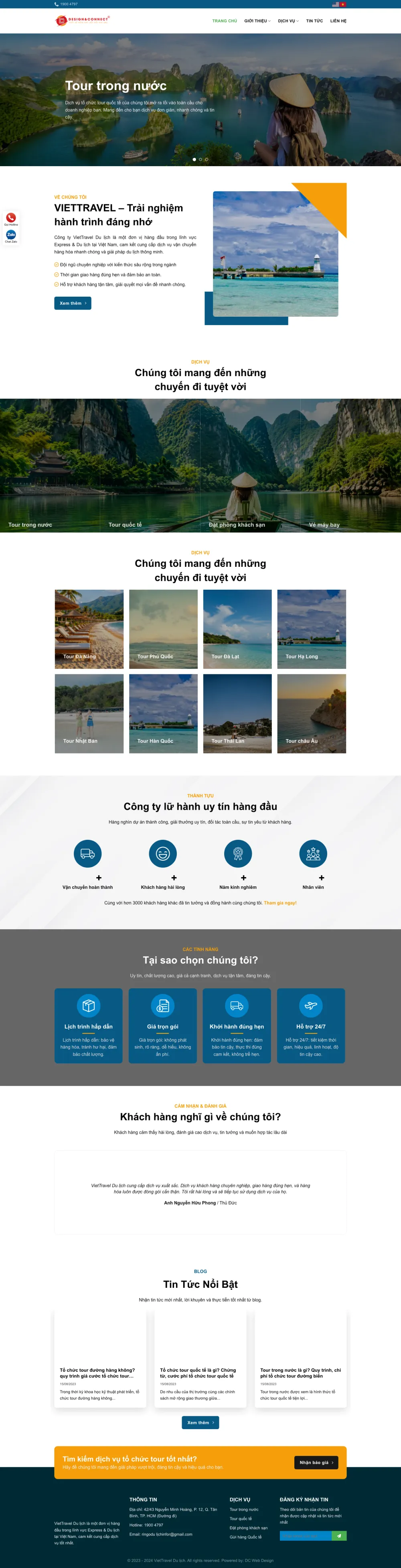 Giao diện Website Du Lịch & Tour