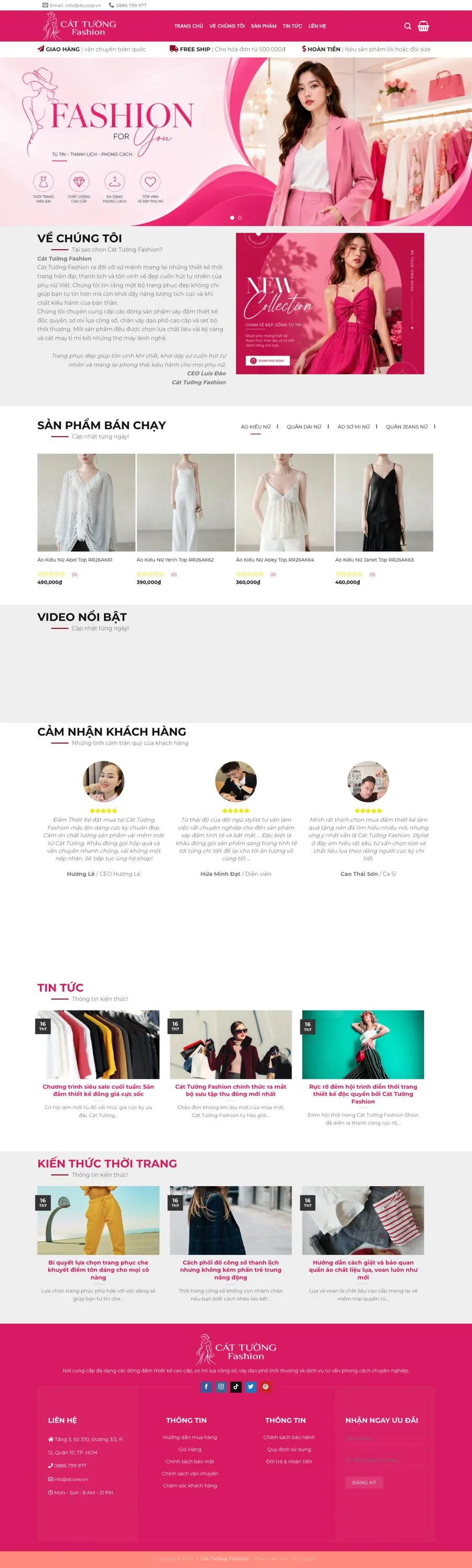 Giao diện Website Thời Trang Nữ (Cát Tường Fashion)