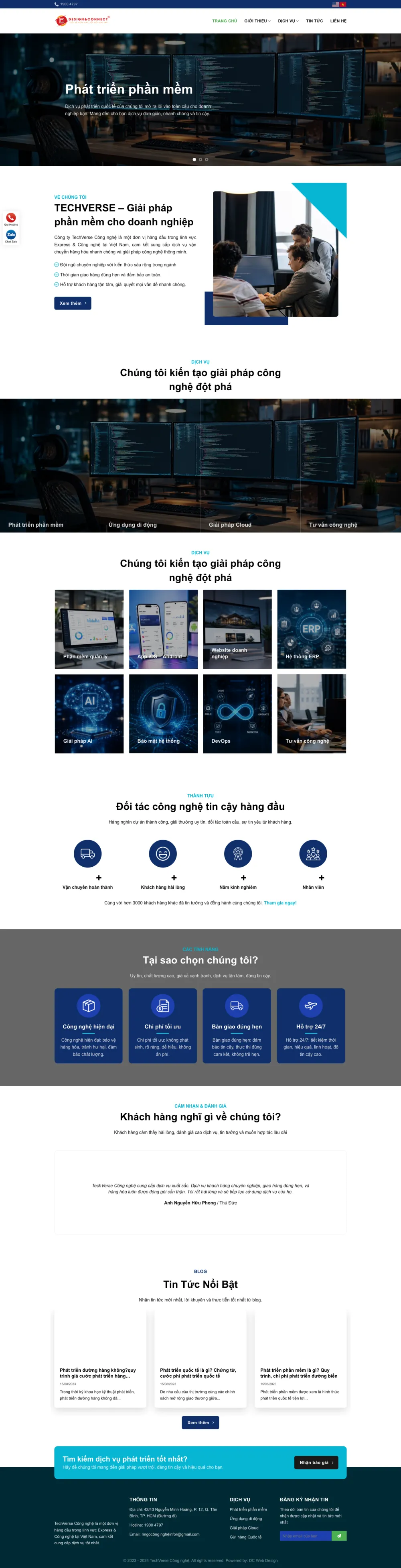 Giao diện Website Công Ty Công Nghệ