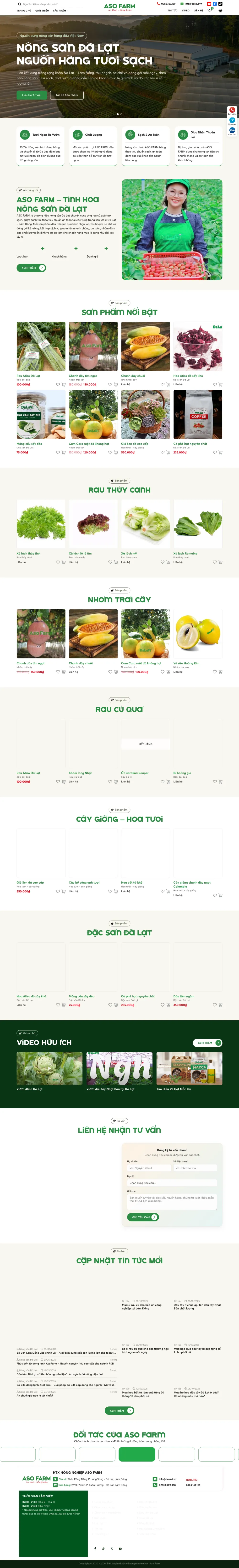 Giao diện Nông Sản Đà Lạt