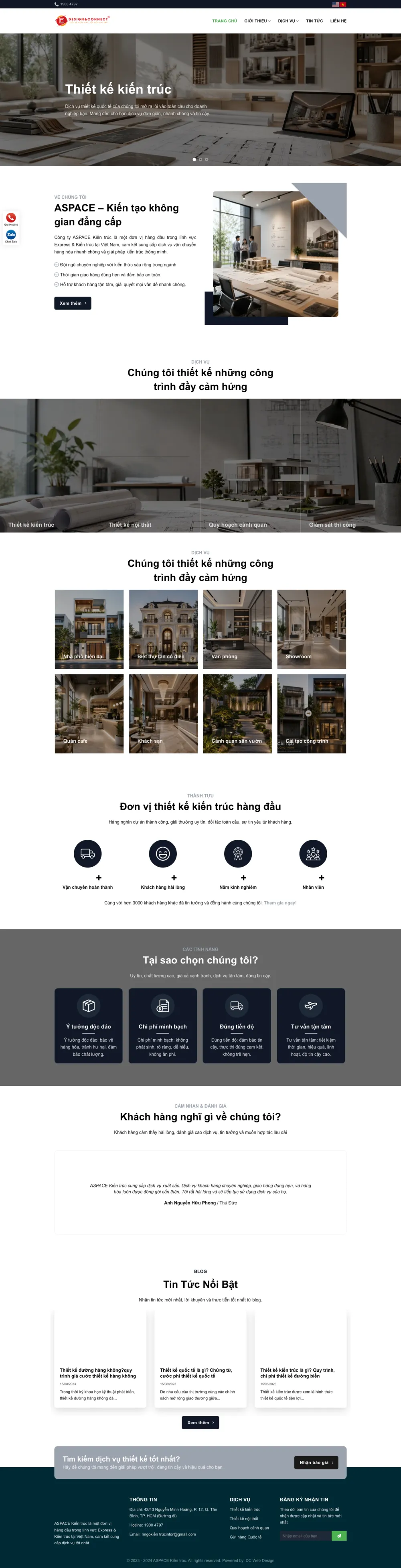 Giao diện Website Kiến Trúc