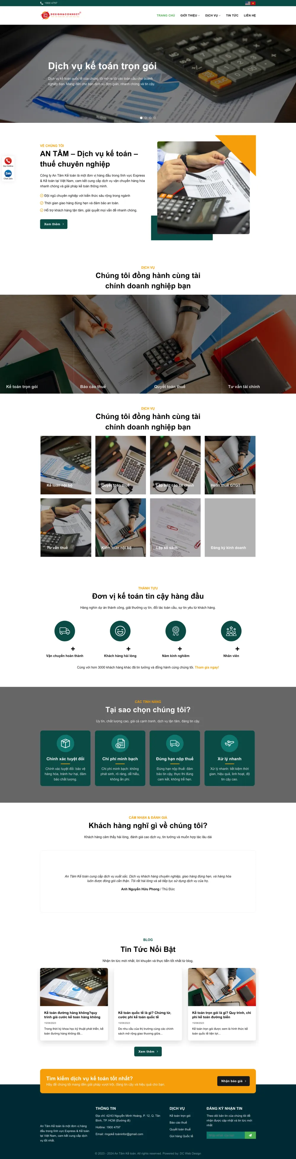 Giao diện Website Dịch Vụ Kế Toán