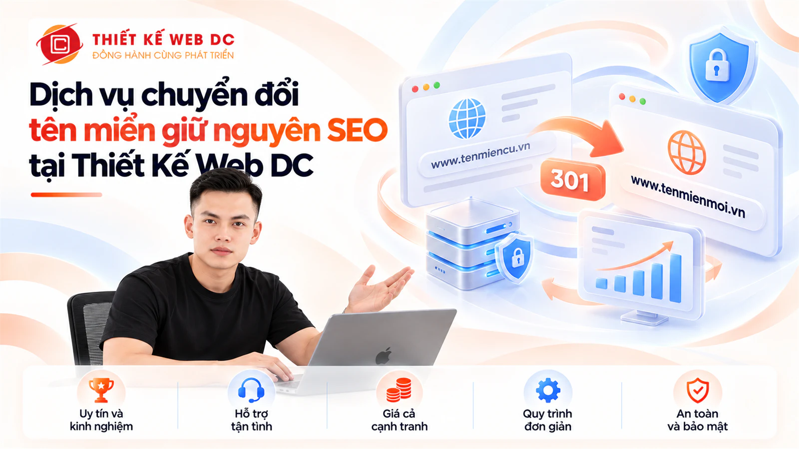Dịch vụ chuyển đổi tên miền của Thiết Kế Web DC