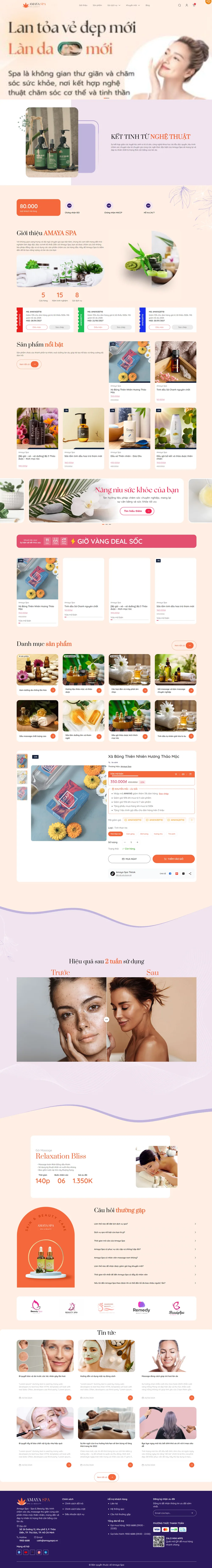 Giao diện Website Amaya Spa