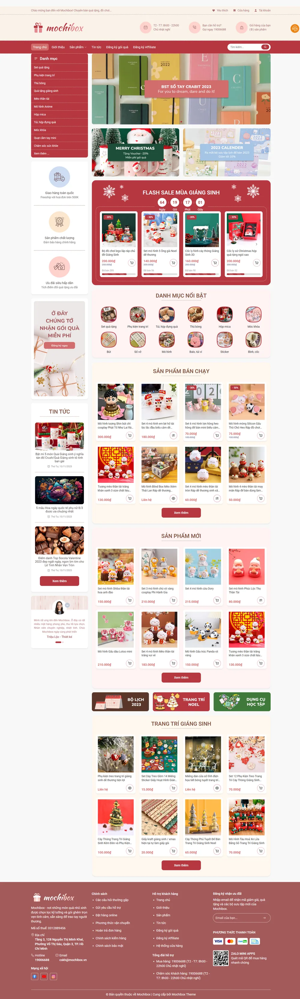 Giao diện Website Mochibox