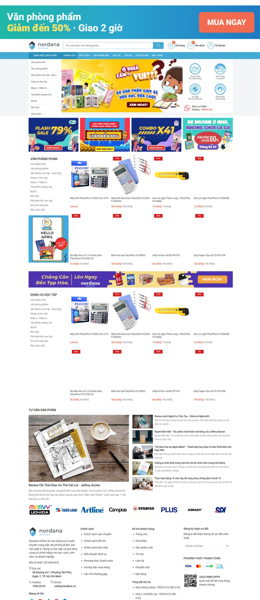 Giao diện Website Nordana Office
