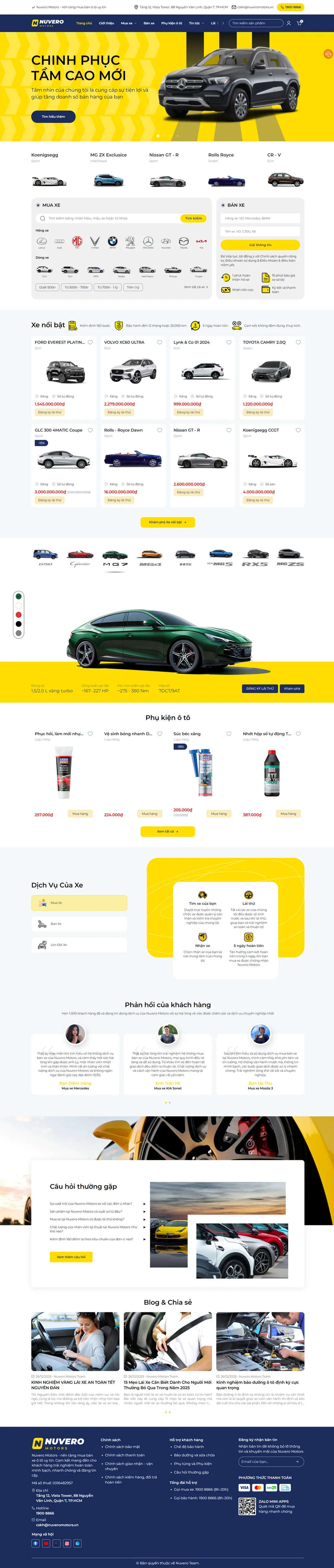 Giao diện Website Nuvero Motors