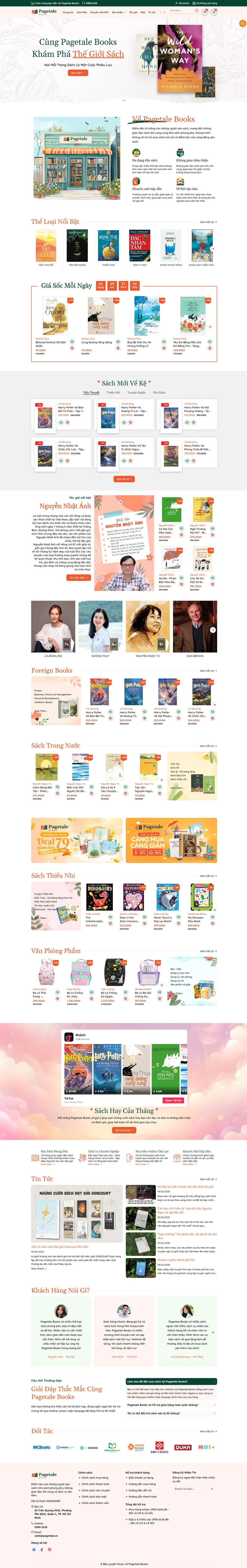 Giao diện Website Pagetale Books