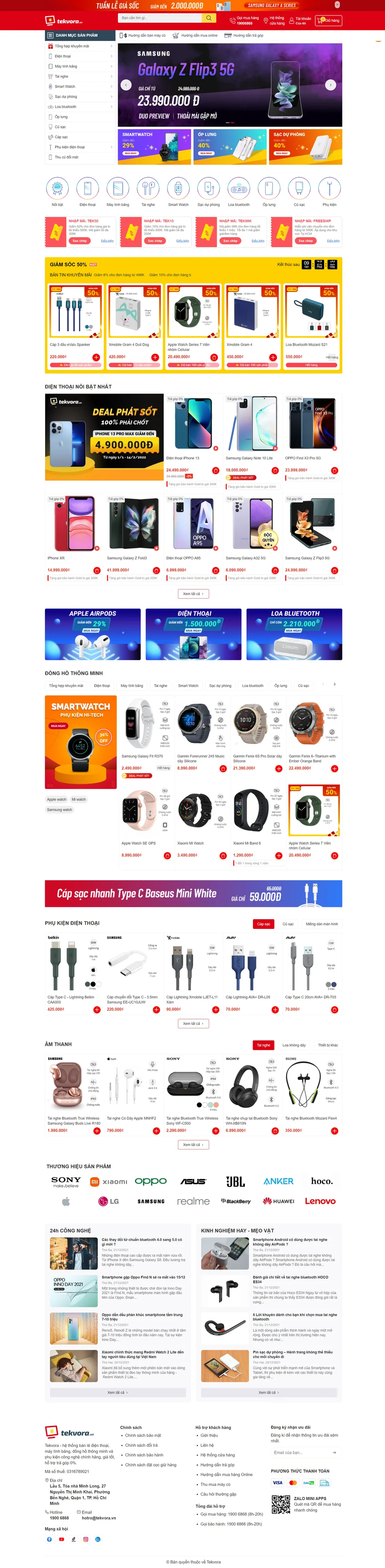 Giao diện Website Tekvora