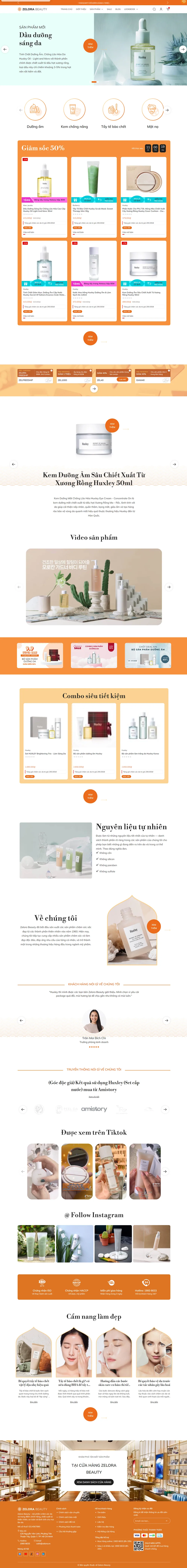 Giao diện Website Zelora Beauty