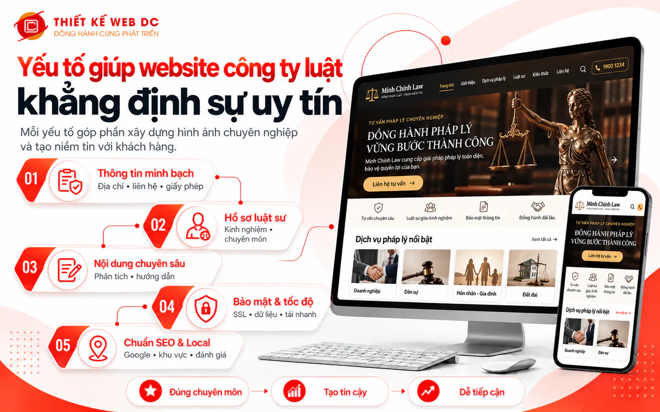 Các yếu tố giúp website công ty luật tạo uy tín với khách hàng