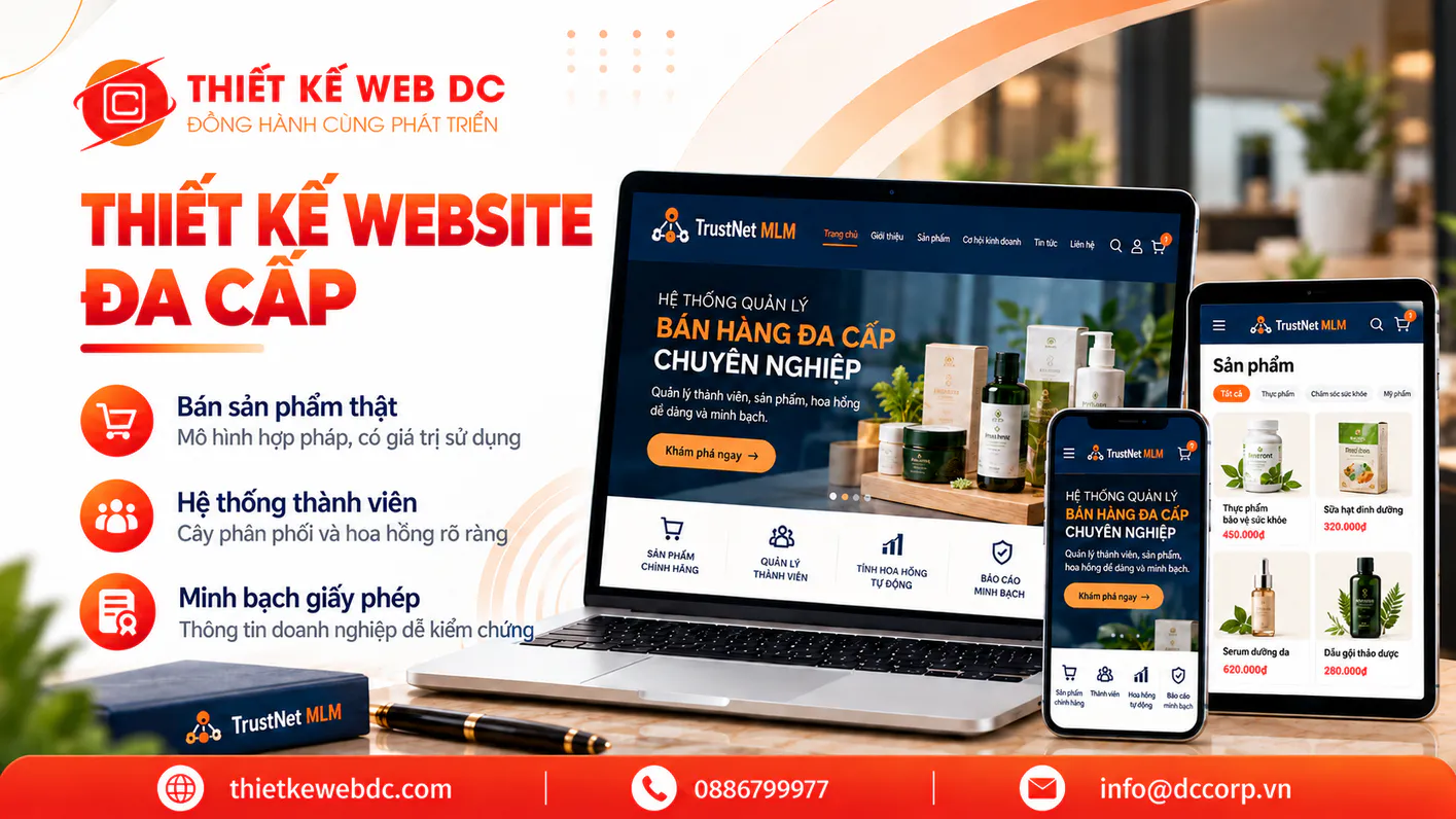 Thiết kế website đa cấp, quản lý hệ thống thành viên chuẩn UI/UX