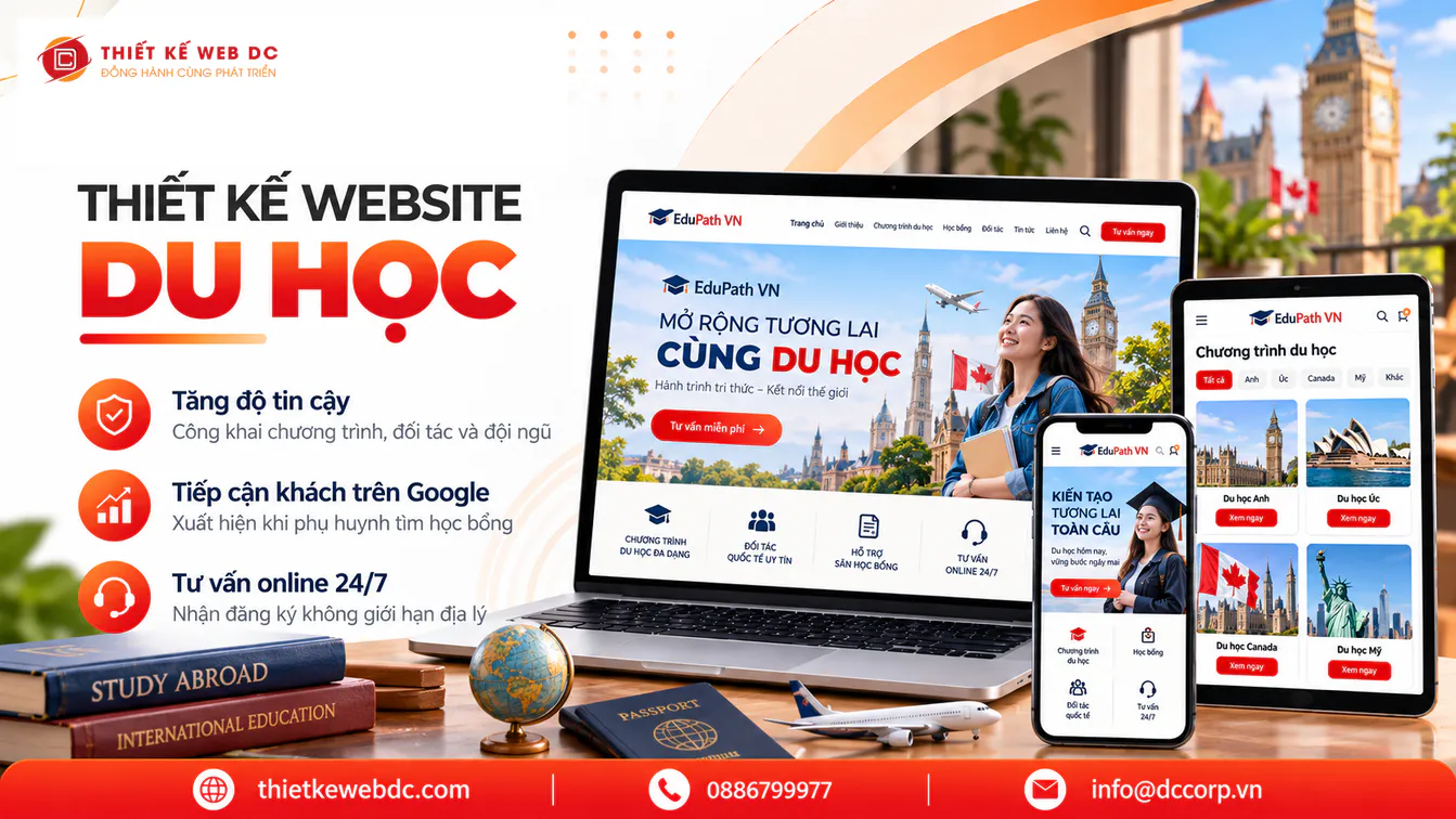 Thiết kế Website du học, Tư vấn du học Chuẩn SEO 2026