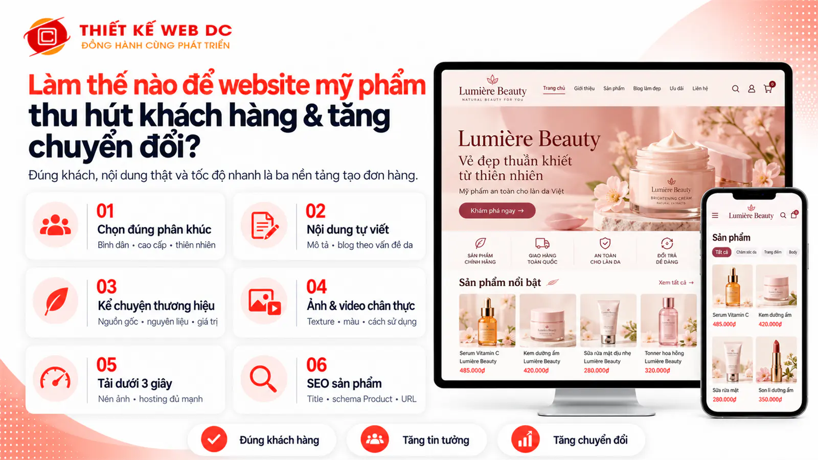 Giải pháp tối ưu trải nghiệm và nội dung bài viết giúp tăng tỷ lệ chuyển đổi cho website mỹ phẩm