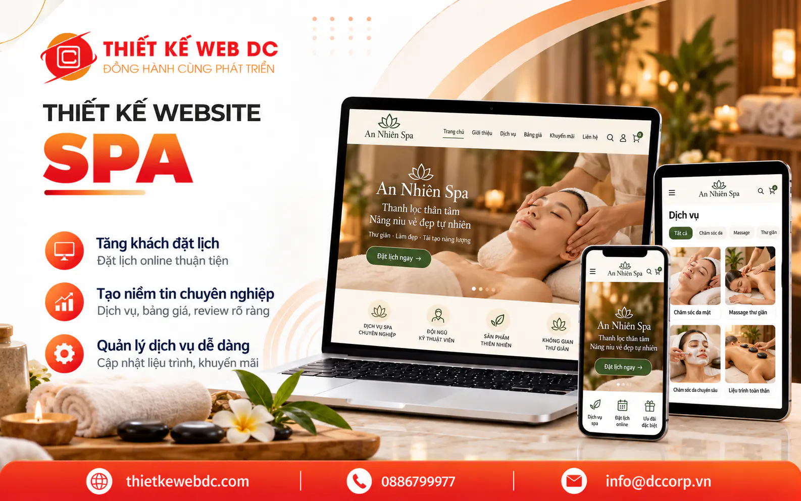 Thiết kế website cho spa có đặt lịch hẹn, chuẩn SEO