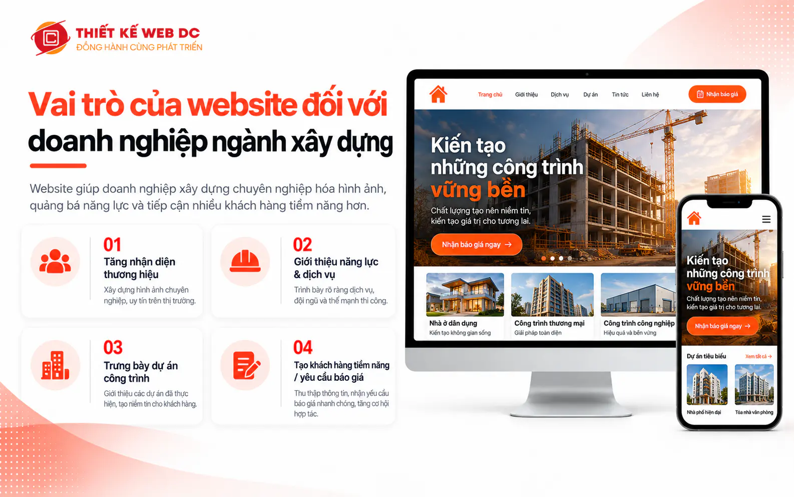 Vai trò website với doanh nghiệp xây dựng gồmnăng lực và giấy phép và khách hàng tìm trên Google