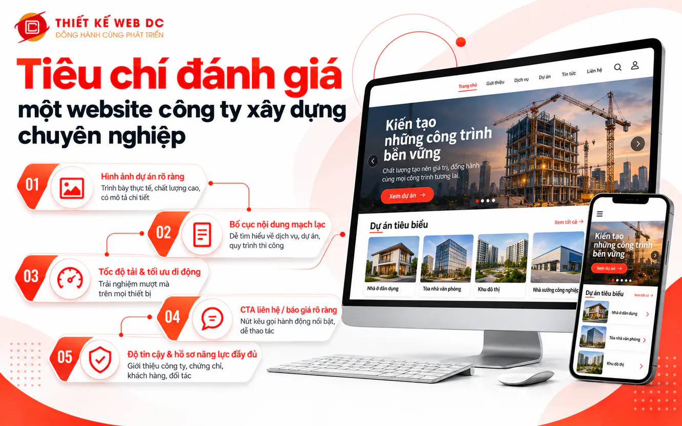 Các tiêu chí đánh giá một website công ty xây dựng chuyên nghiệp