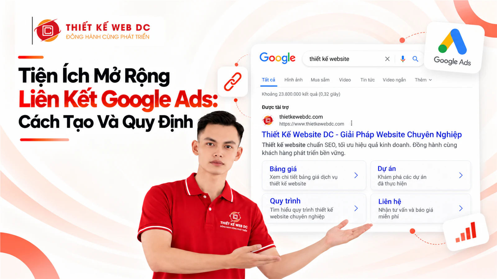 Tiện ích mở rộng liên kết trang web trong Google Ads: Cách tạo và Quy định