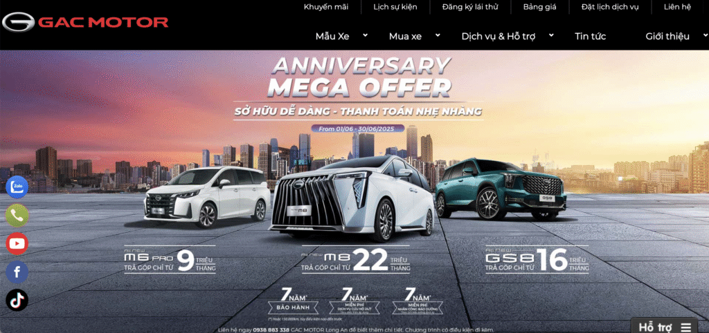 DỊCH VỤ THIẾT KẾ WEBSITE GAC MOTOR 2 Anh man hinh 2025 06 28 luc 11.49.48