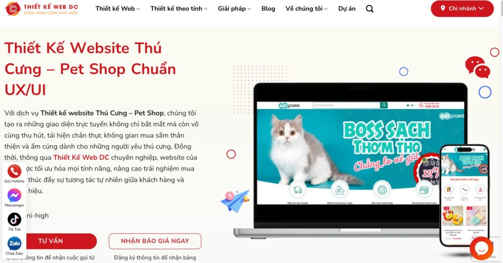 Thiết Kế Website Miễn Phí – Chỉ Cần Mua Hosting 5 Thiết kế website thú cưng